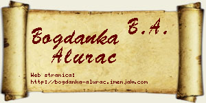 Bogdanka Alurac vizit kartica